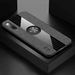 For Xiaomi Mi CC9 XINLI Stitching Cloth Texture Shockproof TPU Protective Case with Ring Holder(Gray)