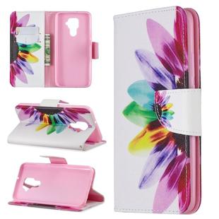 For Huawei Mate 30 Lite Colored Drawing Horizontal Flip Leather Case with Holder & Card Slots & Wallet(Sunflower)