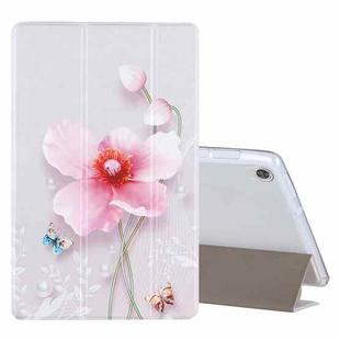 For Lenovo Tab M10 HD Gen 2 (TB-X306F) Coloured Drawing Pattern Horizontal Flip Leather Case with Three-folding Holder(Pearl Flower)