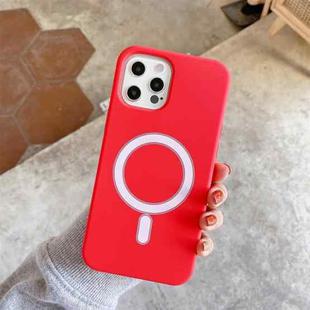 For iPhone 11 Nano Silicone Full Coverage Shockproof Magsafe Case (Red)