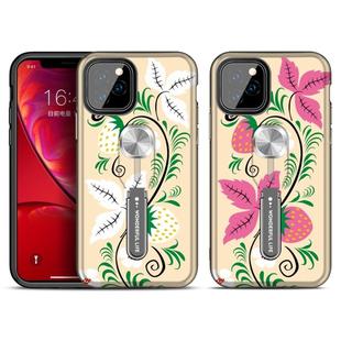 For iPhone 11 Pro Redden Series UV light Color Changing Protective Case with Ring Bracket(Leaves)