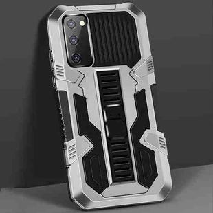 For Samsung Galaxy S20 Uultra Vanguard Warrior All Inclusive Double-color Shockproof TPU + PC Protective Case with Holder(Silver White)