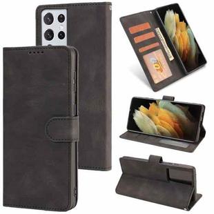 For Samsung Galaxy S21 Ultra 5G Fantasy Classic Skin-feel Calfskin Texture Magnetic Buckle Horizontal Flip PU Leather Case with Holder & Card Slot & Wallet(Black)