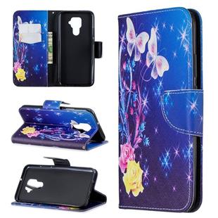 For Huawei Mate 30 Lite Pattern Colored Drawing Horizontal Flip Leather Case with Holder & Card Slots & Wallet(Flower Butterfly)