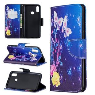 For Galaxy A10s Pattern Colored Drawing Horizontal Flip Leather Case with Holder & Card Slots & Wallet(Flower Butterfly)