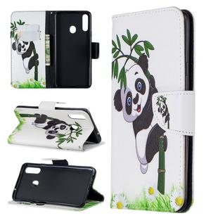 For Galaxy A20s Pattern Colored Drawing Horizontal Flip Leather Case with Holder & Card Slots & Wallet(Panda)