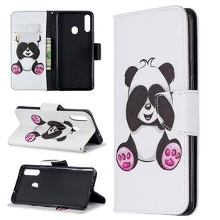 For Galaxy A20s Pattern Colored Drawing Horizontal Flip Leather Case with Holder & Card Slots & Wallet(Big Panda)