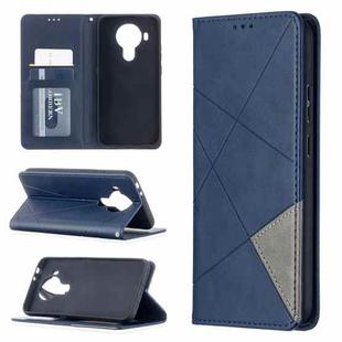 For Nokia 5.4 Rhombus Texture Horizontal Flip Magnetic Leather Case with Holder & Card Slots & Wallet(Blue)