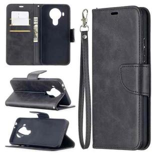 For Nokia 5.4 Retro Lambskin Texture Pure Color Horizontal Flip PU Leather Case with Holder & Card Slots & Wallet & Lanyard(Black)