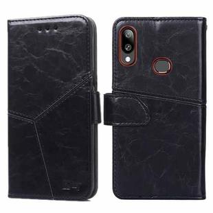 For Samsung Galaxy A10s Geometric Stitching Horizontal Flip TPU + PU Leather Case with Holder & Card Slots & Wallet(Black)