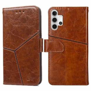 For Samsung Galaxy A32 5G Geometric Stitching Horizontal Flip TPU + PU Leather Case with Holder & Card Slots & Wallet(Light Brown)