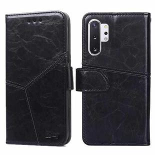 For Samsung Galaxy Note10 Geometric Stitching Horizontal Flip TPU + PU Leather Case with Holder & Card Slots & Wallet(Black)