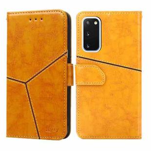 For Samsung Galaxy S20 Geometric Stitching Horizontal Flip TPU + PU Leather Case with Holder & Card Slots & Wallet(Yellow)
