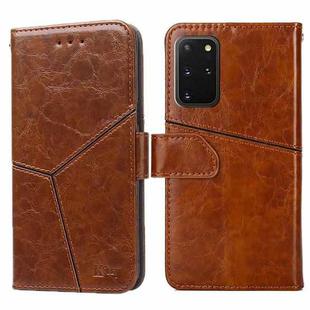 For Samsung Galaxy S20+ Geometric Stitching Horizontal Flip TPU + PU Leather Case with Holder & Card Slots & Wallet(Light Brown)