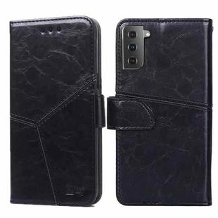 For Samsung Galaxy S21 5G Geometric Stitching Horizontal Flip TPU + PU Leather Case with Holder & Card Slots & Wallet(Black)