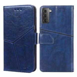 For Samsung Galaxy S21+ 5G Geometric Stitching Horizontal Flip TPU + PU Leather Case with Holder & Card Slots & Wallet(Blue)