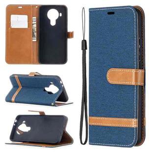 For Nokia 5.4 Color Matching Denim Texture Horizontal Flip Leather Case with Holder & Card Slots & Wallet & Lanyard(Dark Blue)