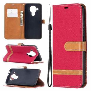 For Nokia 5.4 Color Matching Denim Texture Horizontal Flip Leather Case with Holder & Card Slots & Wallet & Lanyard(Red)