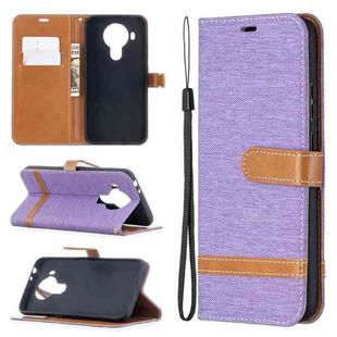 For Nokia 5.4 Color Matching Denim Texture Horizontal Flip Leather Case with Holder & Card Slots & Wallet & Lanyard(Purple)
