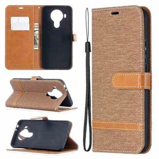 For Nokia 5.4 Color Matching Denim Texture Horizontal Flip Leather Case with Holder & Card Slots & Wallet & Lanyard(Brown)