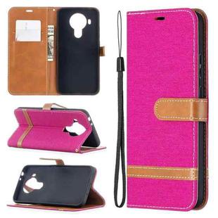 For Nokia 5.4 Color Matching Denim Texture Horizontal Flip Leather Case with Holder & Card Slots & Wallet & Lanyard(Rose Red)