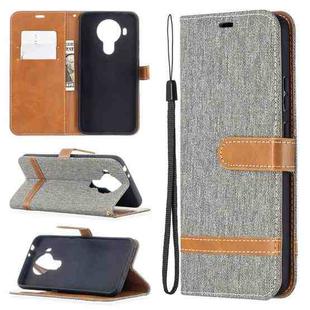 For Nokia 5.4 Color Matching Denim Texture Horizontal Flip Leather Case with Holder & Card Slots & Wallet & Lanyard(Grey)