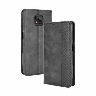 For Motorola Moto G Power (2021) Magnetic Buckle Retro Crazy Horse Texture Horizontal Flip Leather Case with Holder & Card Slots & Photo Frame(Black)