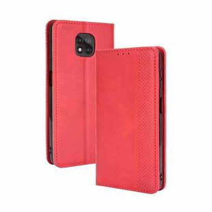 For Motorola Moto G Power (2021) Magnetic Buckle Retro Crazy Horse Texture Horizontal Flip Leather Case with Holder & Card Slots & Photo Frame(Red)