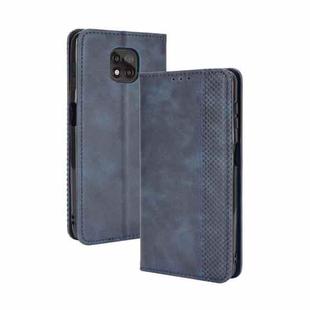 For Motorola Moto G Power (2021) Magnetic Buckle Retro Crazy Horse Texture Horizontal Flip Leather Case with Holder & Card Slots & Photo Frame(Blue)