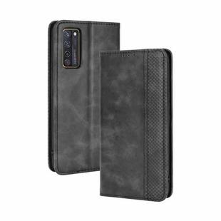 For ZTE Axon 20 5G / Axon 20 4G Magnetic Buckle Retro Crazy Horse Texture Horizontal Flip Leather Case with Holder & Card Slots & Photo Frame(Black)