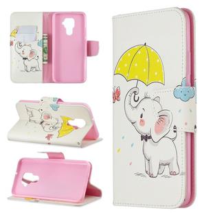 For Huawei Mate 30 Lite Pattern Colored Drawing Horizontal Flip Leather Case with Holder & Card Slots & Wallet(Umbrella Elephant)
