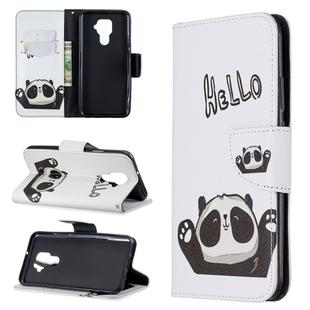 For Huawei Mate 30 Lite Pattern Colored Drawing Horizontal Flip Leather Case with Holder & Card Slots & Wallet(Hello Panda)