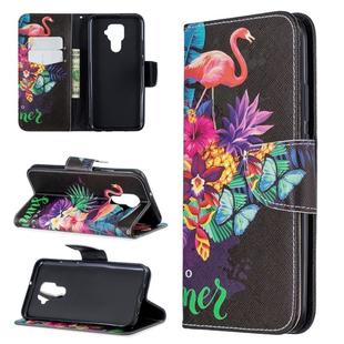 For Huawei Mate 30 Lite Pattern Colored Drawing Horizontal Flip Leather Case with Holder & Card Slots & Wallet(Flamingo)