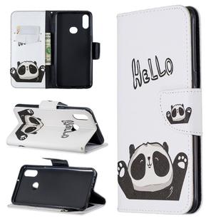 For Galaxy A10s Pattern Colored Drawing Horizontal Flip Leather Case with Holder & Card Slots & Wallet(Hello Panda)
