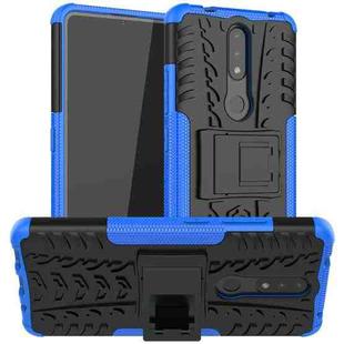 For Nokia 2.4 Tire Texture Shockproof TPU+PC Protective Case with Holder(Blue)