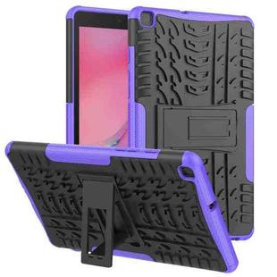 For Samsung Galaxy Tab A8.0 (2019) T295 / T290 Tire Texture TPU+PC Shockproof Case with Holder(Purple)