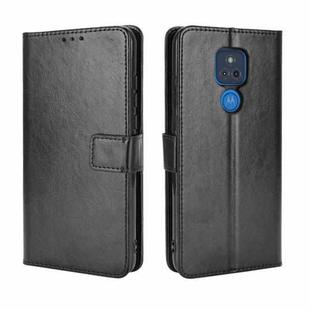 For Motorola Moto G Play 2021 Retro Crazy Horse Texture Horizontal Flip Leather Case with Holder & Card Slots & Lanyard(Black)