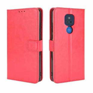 For Motorola Moto G Play 2021 Retro Crazy Horse Texture Horizontal Flip Leather Case with Holder & Card Slots & Lanyard(Red)