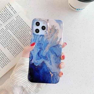 Marble Pattern TPU Protective Case For iPhone 12 / 12 Pro(Dark Blue)