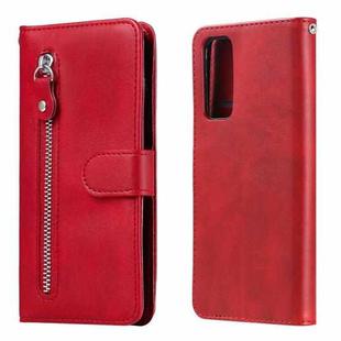 For Honor 10X Lite Fashion Calf Texture Zipper Horizontal Flip Leather Case with Stand & Card Slots & Wallet Function(Red)