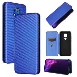 For Motorola Moto G Play (2021) Carbon Fiber Texture Horizontal Flip TPU + PC + PU Leather Case with Card Slot(Blue)