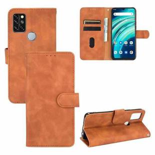For UMIDIGI A9 Pro Solid Color Skin Feel Magnetic Buckle Horizontal Flip Calf Texture PU Leather Case with Holder & Card Slots & Wallet(Brown)