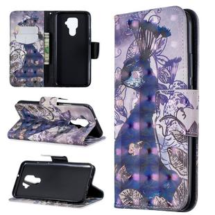 For Huawei Mate 30 Lite 3D Pattern Colored Drawing Horizontal Flip Leather Case with Holder & Card Slots & Wallet(Peacock)