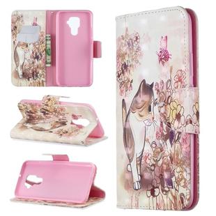 For Huawei Mate 30 Lite 3D Pattern Colored Drawing Horizontal Flip Leather Case with Holder & Card Slots & Wallet(Kitten)