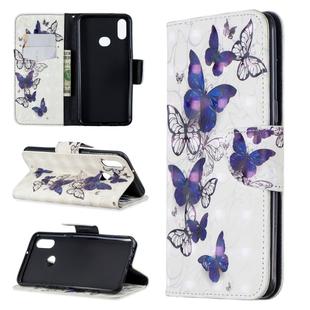 For Galaxy A10s 3D Pattern Colored Drawing Horizontal Flip Leather Case with Holder & Card Slots & Wallet(Group Butterfly)