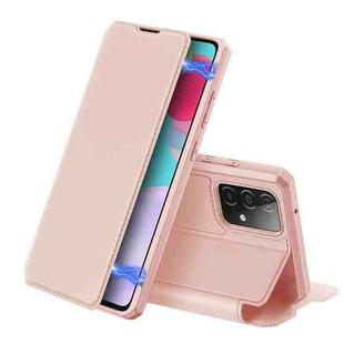 For Samsung Galaxy A52s / A52 5G / 4G DUX DUCIS Skin X Series PU + TPU Horizontal Flip Leather Case with Holder & Card Slots(Pink)