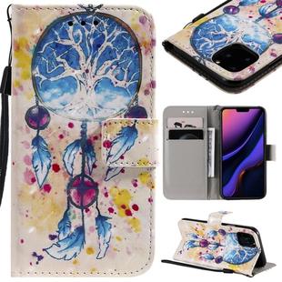 For iPhone 11 Pro 3D Painted Pattern Horizontal Flip Leather Case, with Wallet & Holder & Card Slots & Lanyard(Wind Chimes)