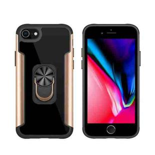 PC +TPU + Metal Shockproof Protective Case with Ring Holder For iPhone SE 2022 / SE 2020 / 8 / 7(Gold)