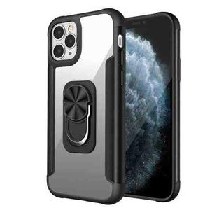 PC +TPU + Metal Shockproof Protective Case with Ring Holder For iPhone 11 Pro(Black)