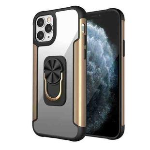 PC +TPU + Metal Shockproof Protective Case with Ring Holder For iPhone 11 Pro(Gold)